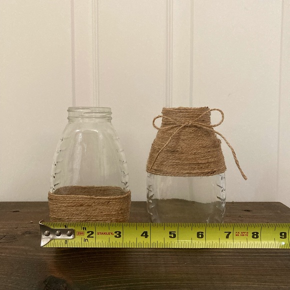 Rustic Rope Wrap Jars | Set of 2 - Picture 4 of 5